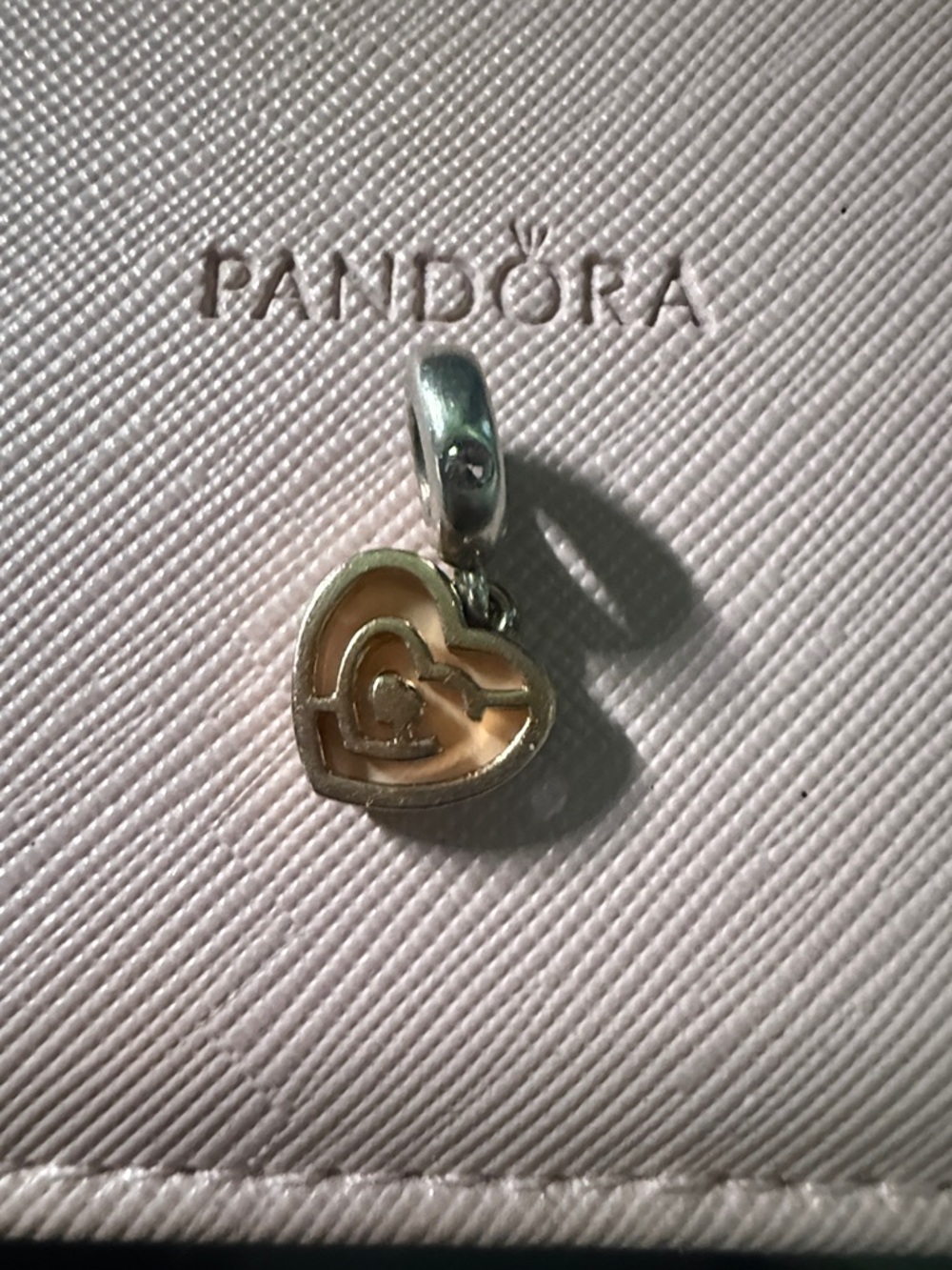 Pandora Path to Love Pink Enamel Rose Heart Dangle Charm